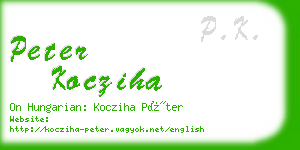 peter kocziha business card